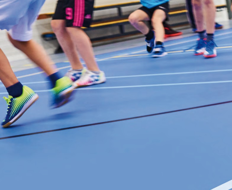 Herculan MF Blue seamless polyurethane sports floor